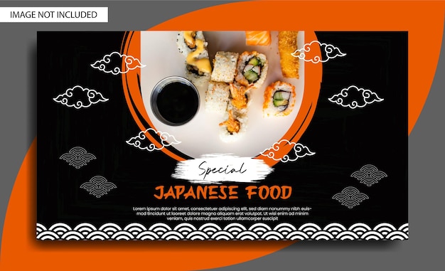 Vetor design de banner de comida japonesa