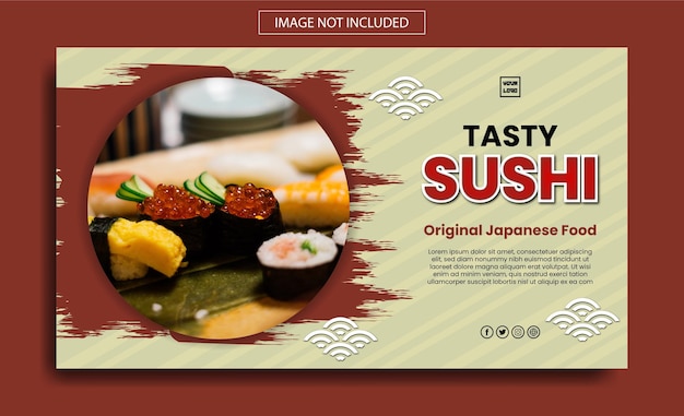 Vetor design de banner de comida japonesa