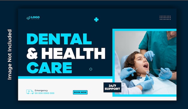 Design de banner de cuidados dentários