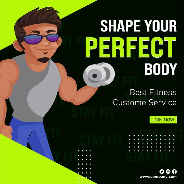 Design de banner de forma seu modelo de corpo perfeito