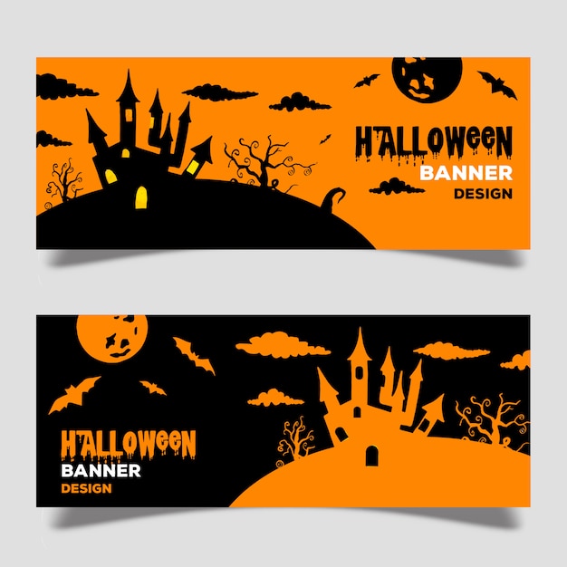 Design de banner de halloween em aquarela