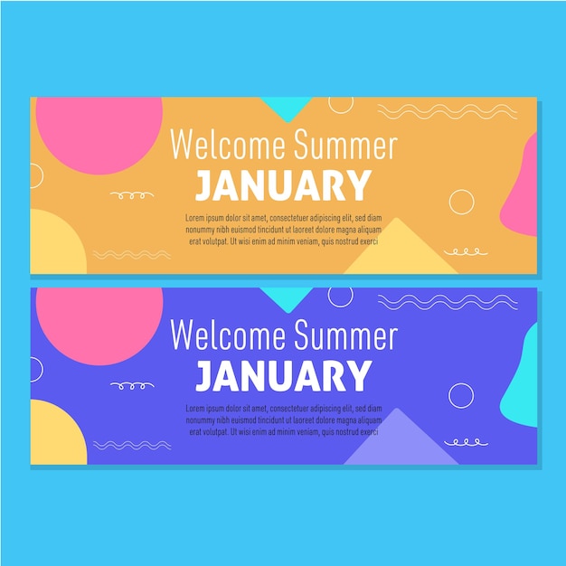Design de banner de janeiro de boas-vindas