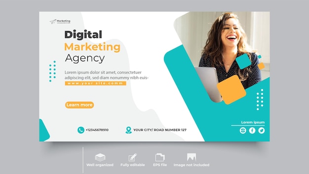 Design de banner de marketing digital