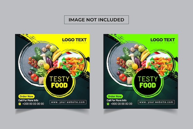 Design de banner de mídia social de Tasty Food