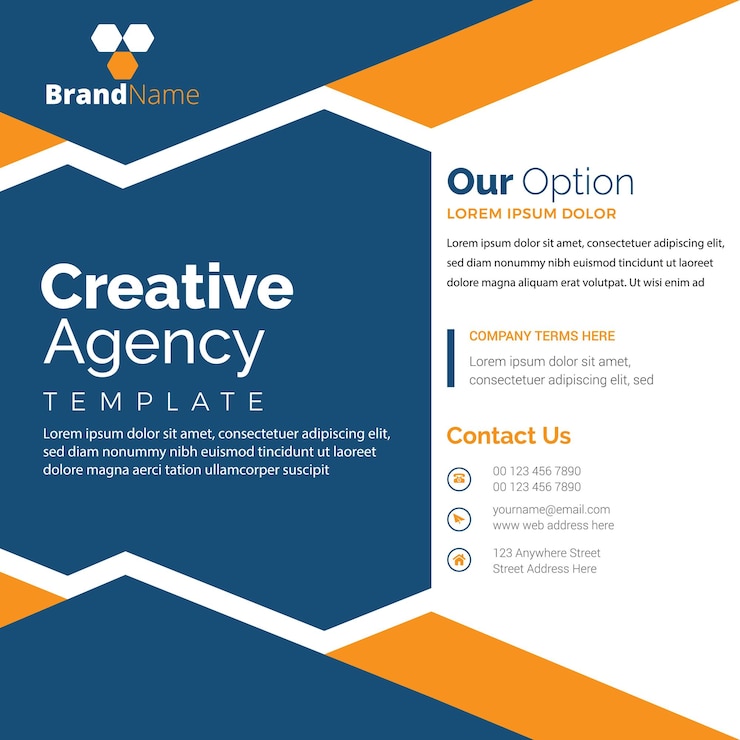 Vetor design de banner de modelo de agência criativa.