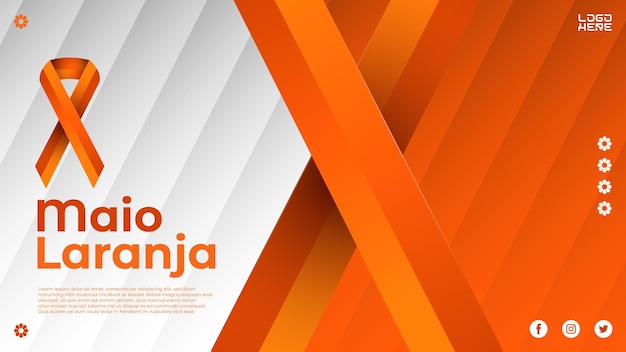 Design de banner de modelo premium de campanha Maio laranja