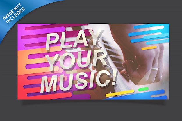 Design de banner de música colorida