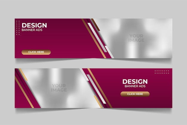 Vetor design de banner de negócios com estilo geométrico gradiente