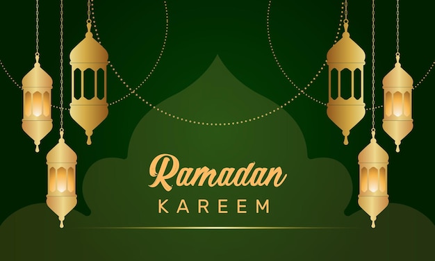 Design de banner de ramadã dourado árabe de kareem