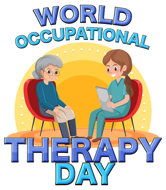 Design de banner de texto do dia mundial da terapia ocupacional