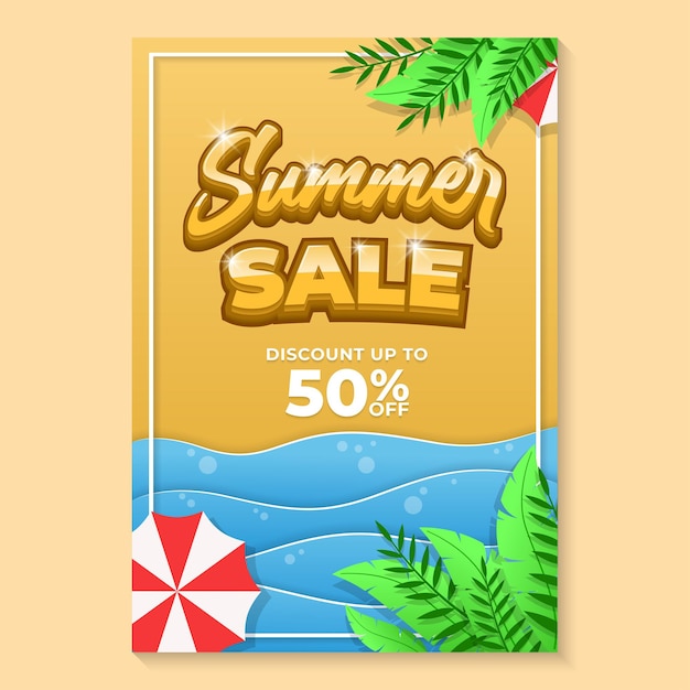 Design de banner de venda de verão para promoção de mídia social e para impressão