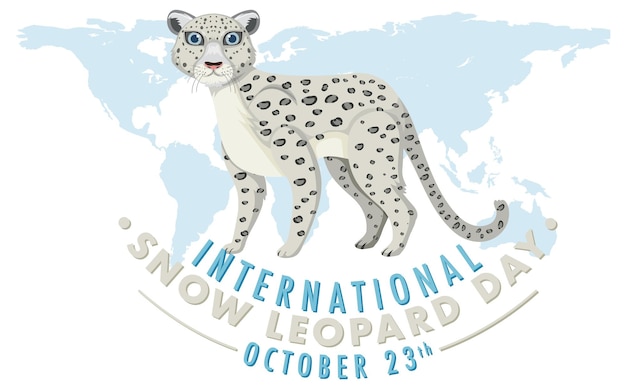 Design de banner do dia internacional do leopardo da neve