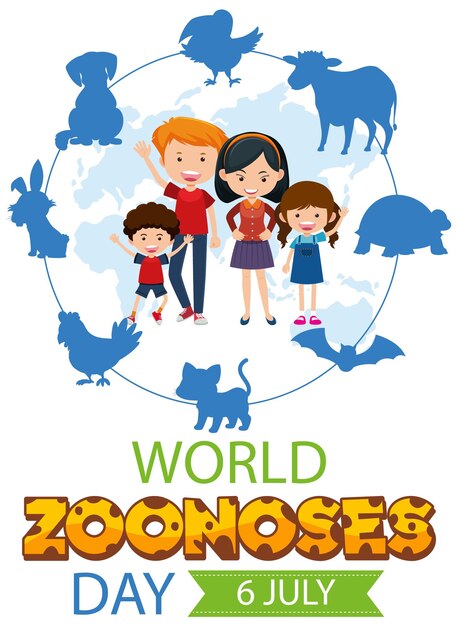 Design de banner do dia mundial das zoonoses