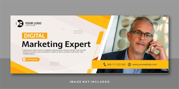 Design de banner do Facebook especialista em marketing digital