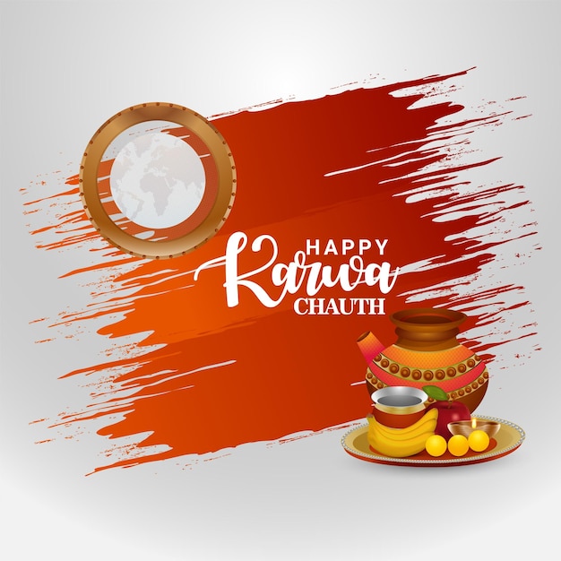Design de banner do festival indiano karwa chauth