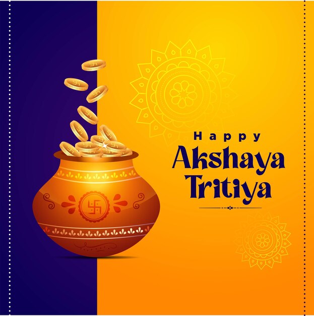 Design de banner do modelo de saudação do festival feliz akshaya tritiya