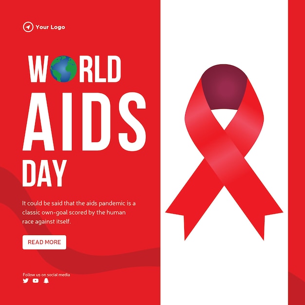 Design de banner do modelo do dia mundial da aids