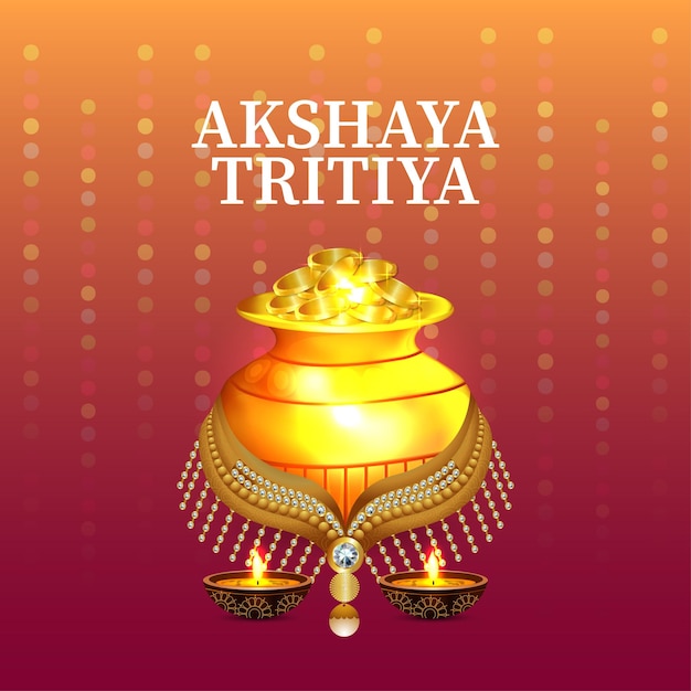 Design de banner do modelo do feliz festival Akshaya Tritiya