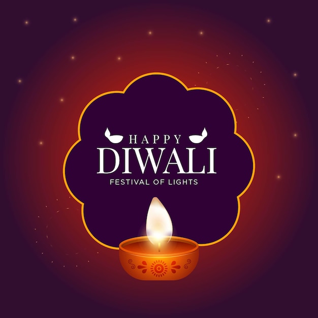 Design de banner do modelo do feliz festival indiano diwali