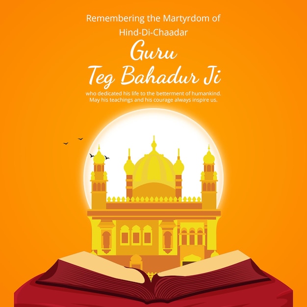 Design de banner do modelo guru tegh bahadur ji