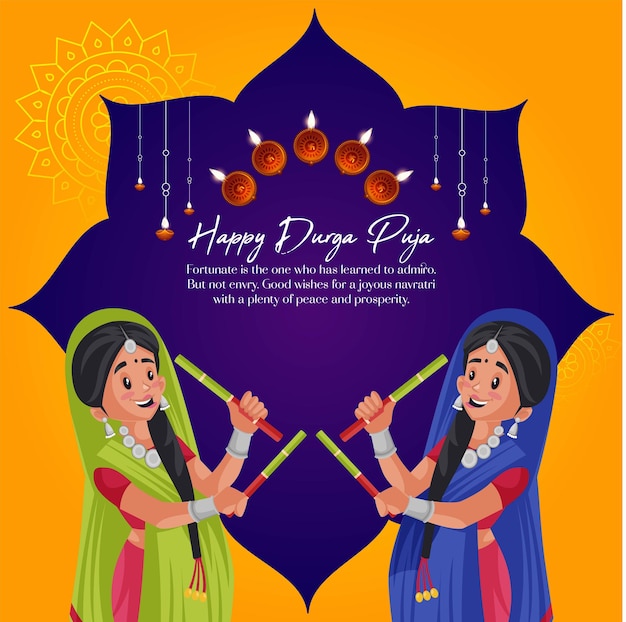 Design de banner do modelo happy durga puja