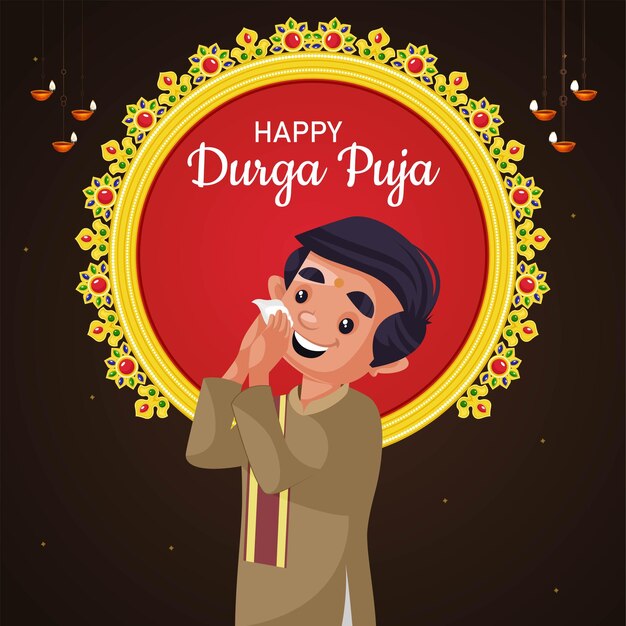 Design de banner do modelo happy durga puja