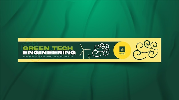 Vetor design de banner green tech linkedin para engenheiro de software