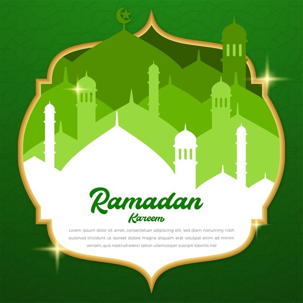 design de banner islâmico ramadan kareem com estilo árabe e fundo padrão árabe