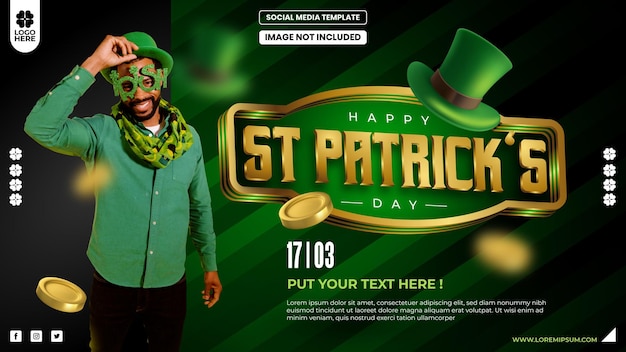 Design de banner moderno do dia de São Patrício para necessidades de sites