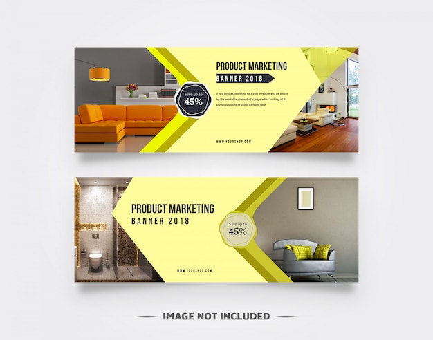 Vetor design de banner web interior