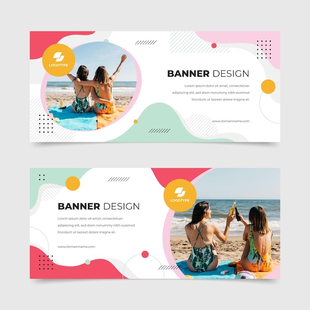 Design de banners com fotos de verão