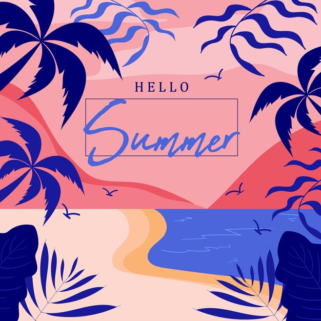 Vetor design de banners de layout de fundo de verão colorido
