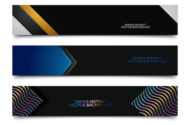 Design de banners web horizontal preto