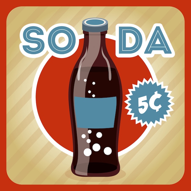 Design de bebidas sobre ilustração vetorial de fundo vermelho