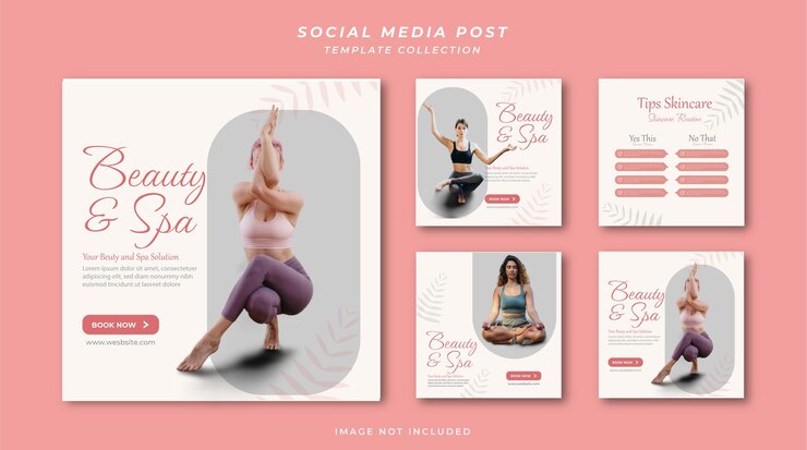 Design de beleza spa produtos de cuidados com a pele coleção natural modelo de banner de postagem de mídia social