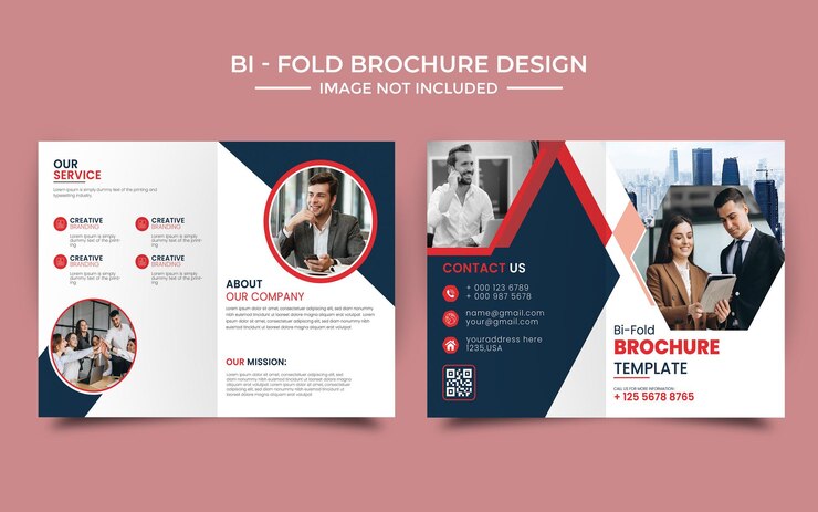 Design de brochura bifold de negócios profissional Premium