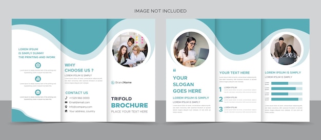 Design de brochura com três dobras de profissionais de negócios