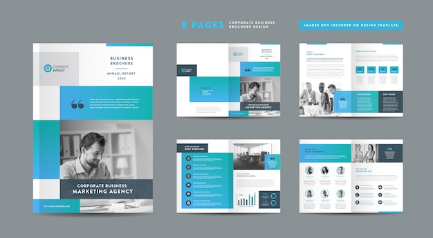 Design de brochura comercial de páginas | Relatório Anual e Perfil da Empresa | Modelo de design de livreto e catálogo