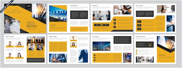 Design de brochura de perfil de empresa de gradiente moderno
