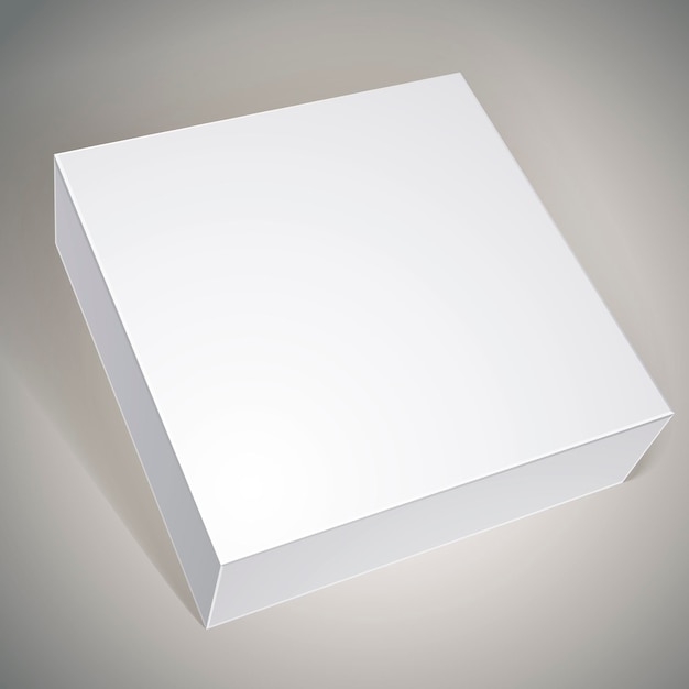 Design de caixa branca do pacote, modelo para o design do seu pacote, coloque sua imagem sobre a caixa no modo multiplicar, ilustração vetorial eps 8.