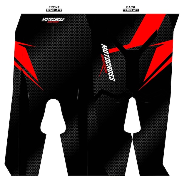 Vetor design de calça de motocross de sublimação pronto para impressão