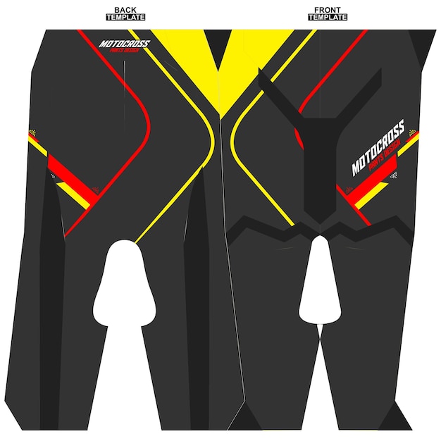 Vetor design de calça de motocross de sublimação pronto para impressão