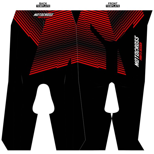 Vetor design de calça de motocross de sublimação pronto para impressão