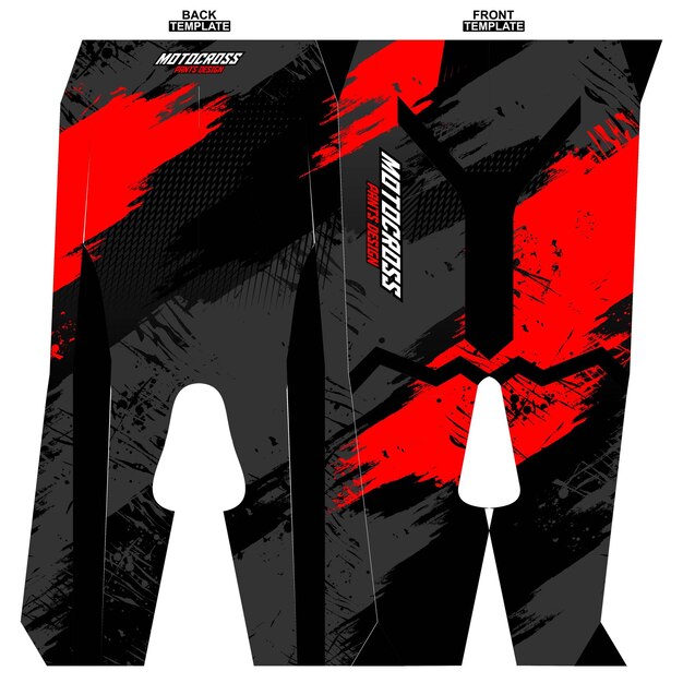 Vetor design de calça de motocross de sublimação pronto para impressão