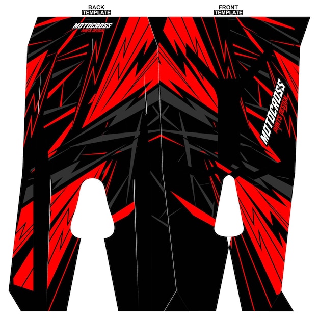 Vetor design de calça de motocross de sublimação pronto para impressão