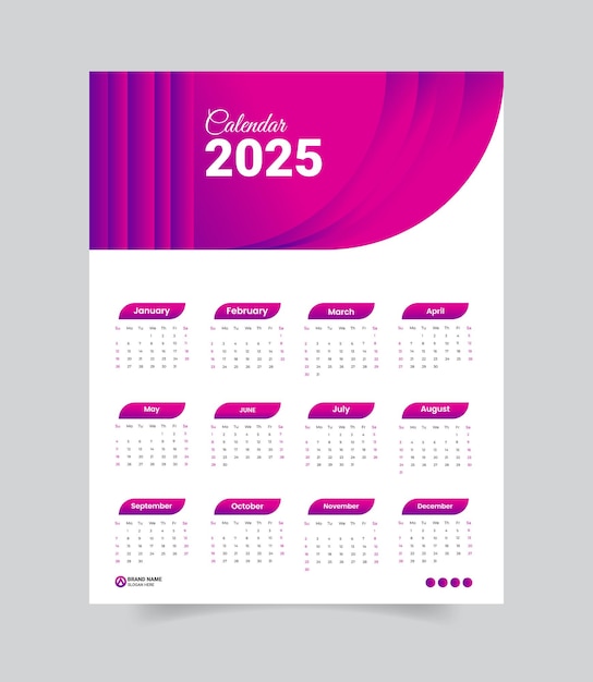 Vetor design de calendário de luxo e moderno