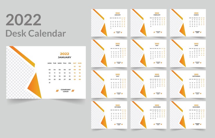 Design de calendário de mesa 2022