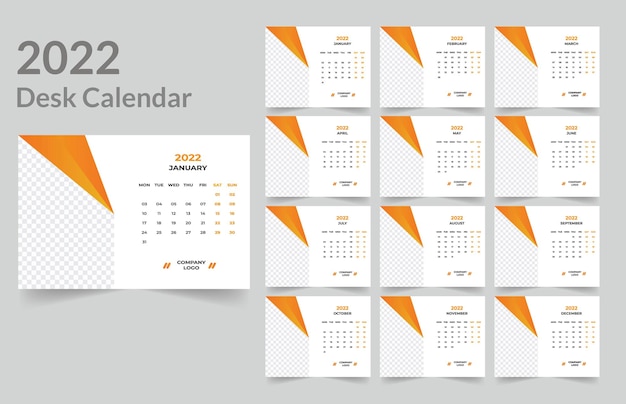 Design de calendário de mesa 2022