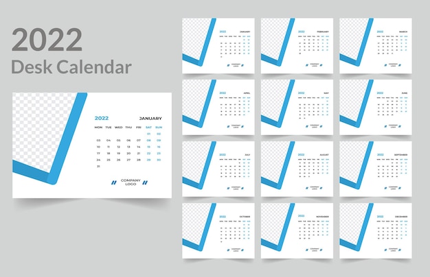 Design de calendário de mesa 2022