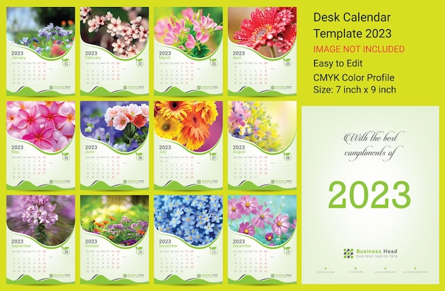 Vetor design de calendário de mesa